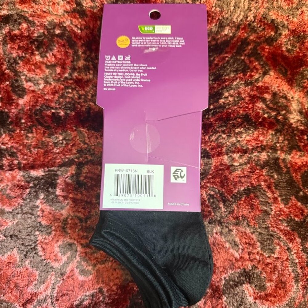Fruit of the Loom Beyond Soft No Show Women's Socks - Picture 3 of 5